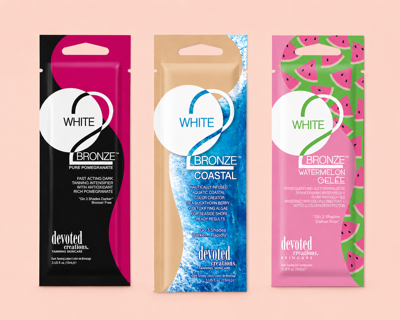 Devoted Creations White 2 Bronze Non-Tingle Trio Sachet Bundle