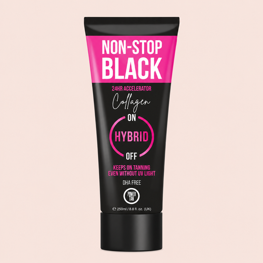 Power Tan Non-Stop Black Collagen 24 Hour Accelerator 250ml Bottle